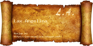 Lax Angelina névjegykártya